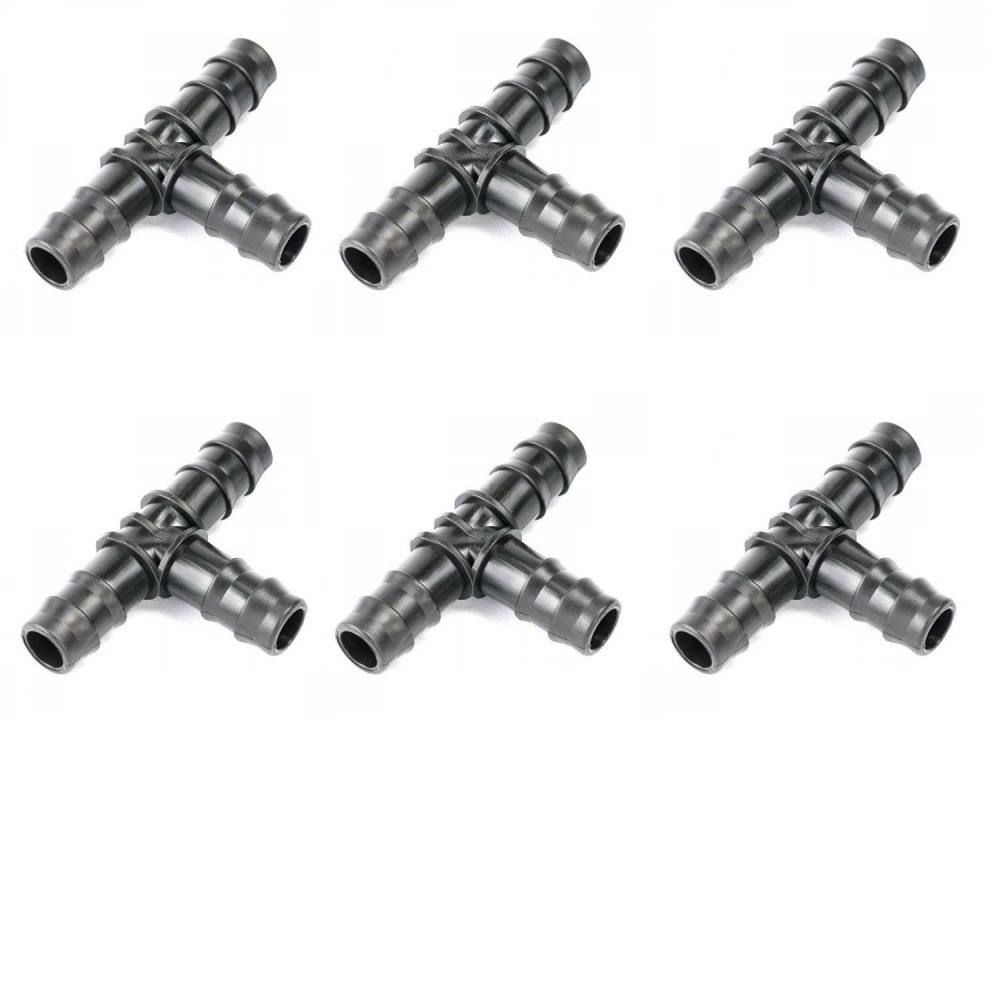 Lot de 6 dérivation t cannelé ø16 mm
