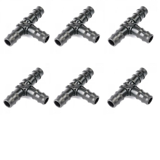Lot de 6 dérivation t cannelé ø16 mm