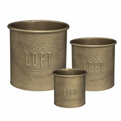 Lot de 3 pots métal or loft max d30