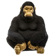 Gorille assis noir et or h50