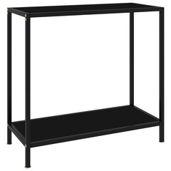Table console noir 80x35x75 cm verre trempé