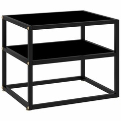 322852  console table black 50x40x40 cm tempered glass