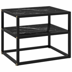 Table console noir 50x40x40 cm verre trempé