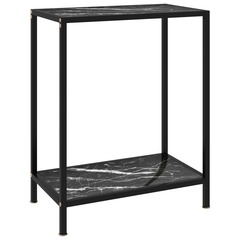 Table console noir 60x35x75 cm verre trempé