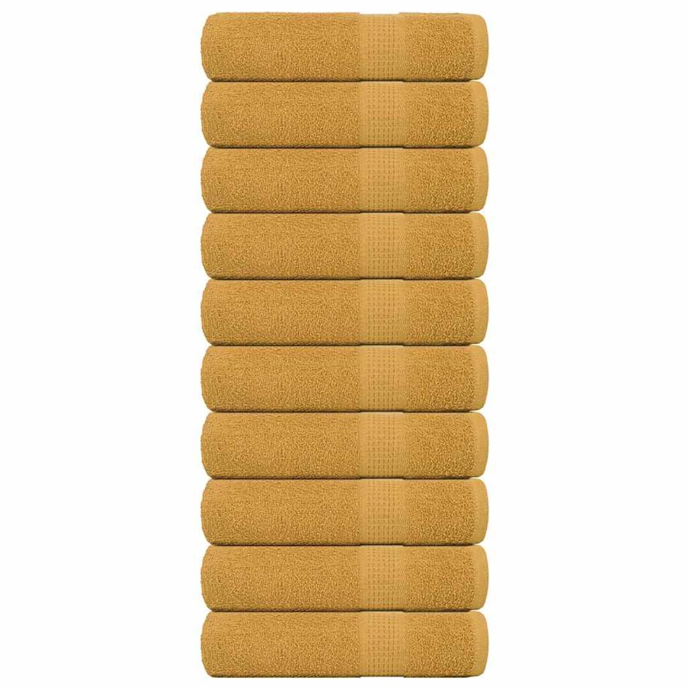 Serviettes de bain frogn 10 pcs doré 100x150 cm 360 g/m²