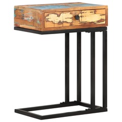 Table d'appoint en u 45x30x61 cm bois de récupération massif
