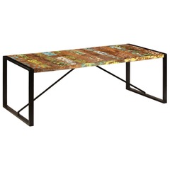 Table à dîner 220x100x75 cm bois de récupération solide