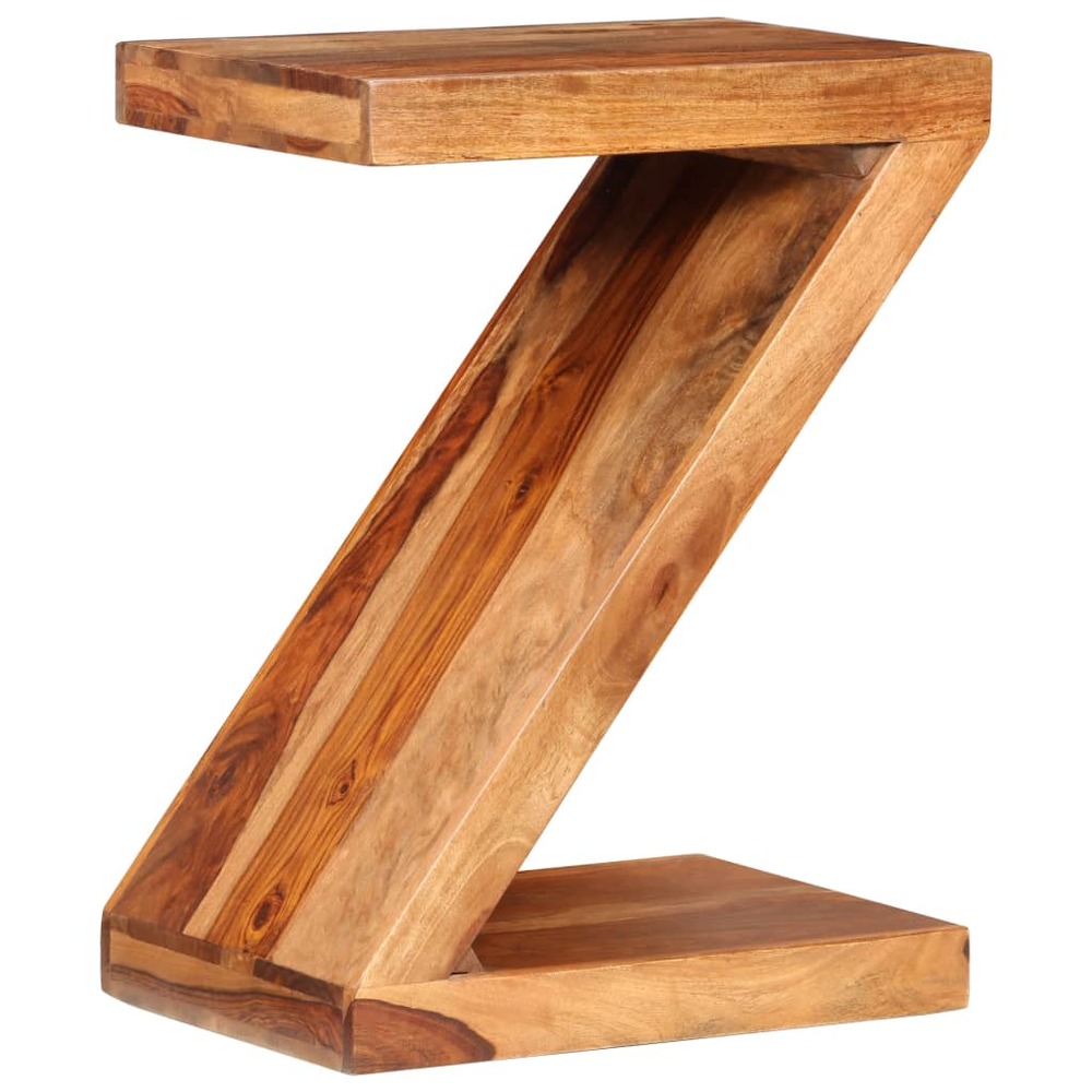 Table d'appoint forme de z bois massif de sesham
