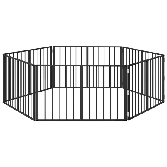 Porte pour chien 6 pcs noir 100 x 60 cm acier galvanisé