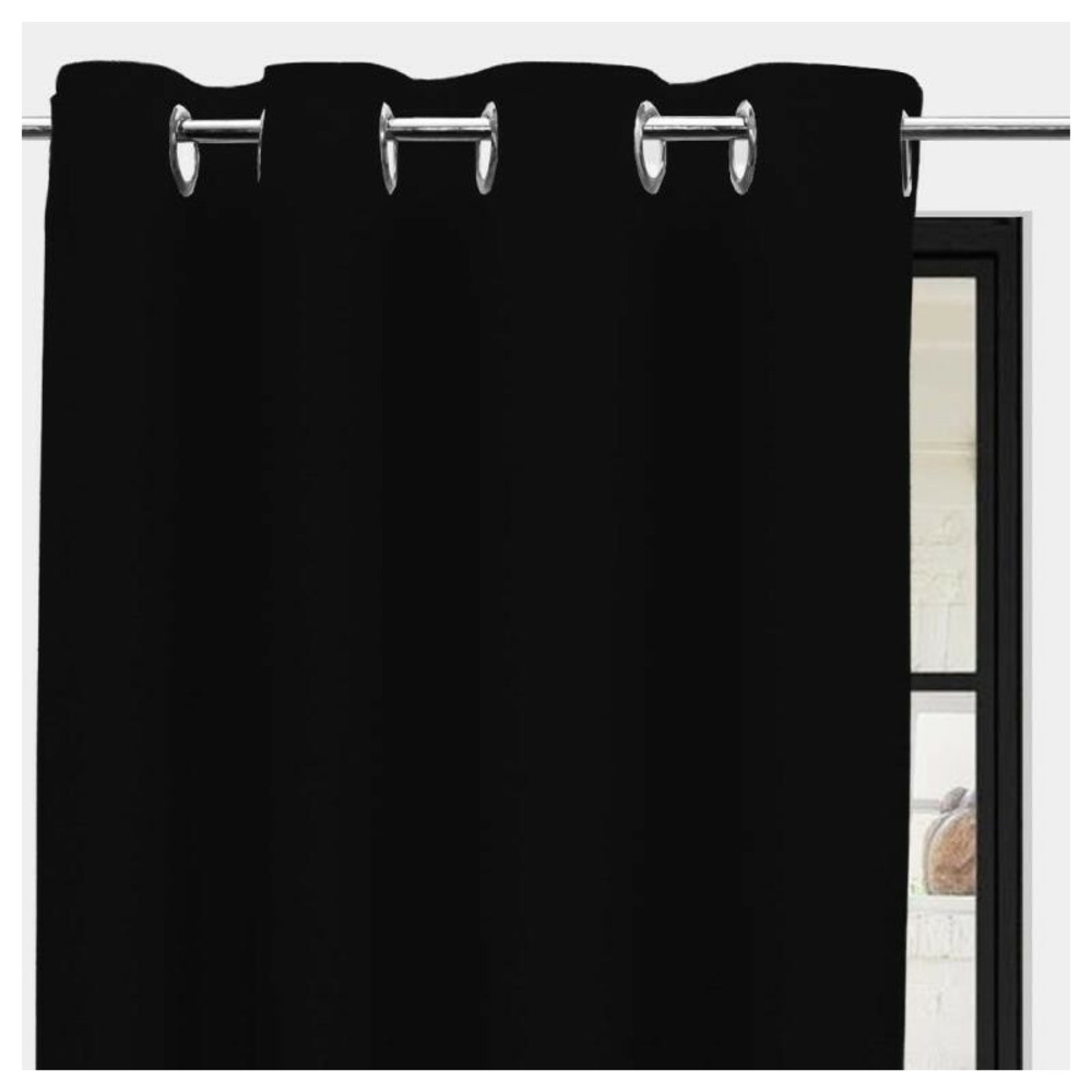 Rideau "panama" tamisant 135 x 250 cm - noir - 1 panneau "panama"