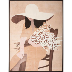 Toile imprimée "portrait" encadrée 58 x 78 cm atmosphera - fleurs blanches