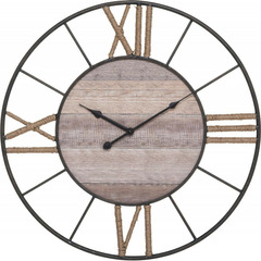 Horloge "mike" métal & bois diamètre 57 cm atmosphera
