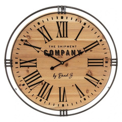 Horloge "colonial" métal & bois d58 cm atmosphera