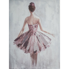 Toile peinte danseuse 58 x 78 cm - toile peinte danseuse 58 x 78 cm rose