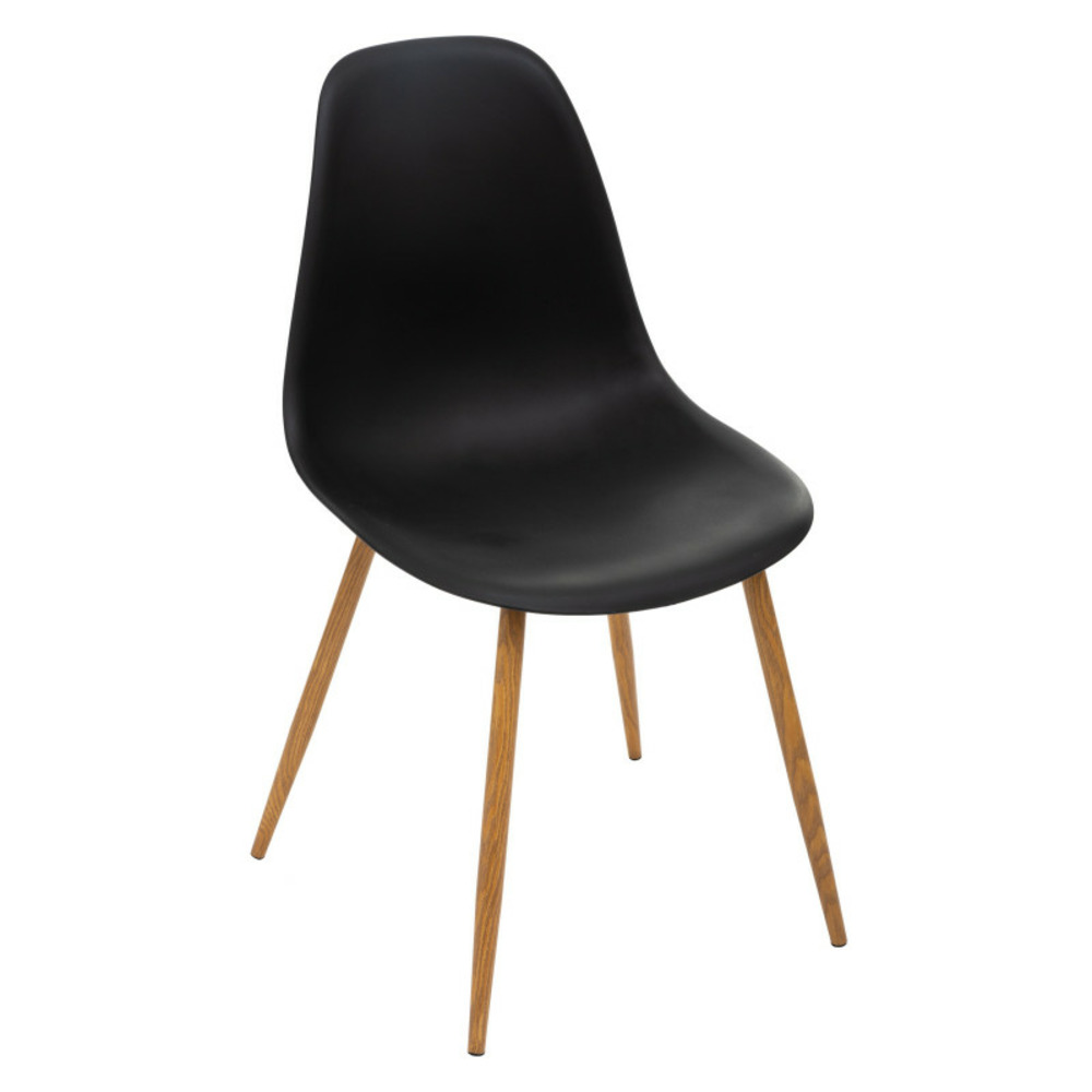 Lot de 2 chaises style scandinave taho imitation chêne atmosphera - noir