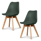 Lot de 2 chaises style scandinave "oslo" opjet - vert forêt