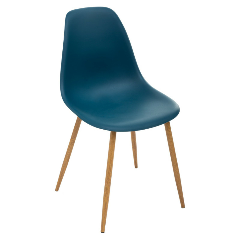 Lot de 2 chaises style scandinave taho imitation chêne atmosphera - bleu