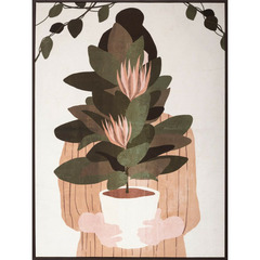 Toile imprimée "portrait" encadrée 58 x 78 cm atmosphera -  portrait dahlia