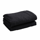 Lot de 2 serviettes invité éponge "spa" 30 x 50 cm / 400 gr/m² - "spa" noir