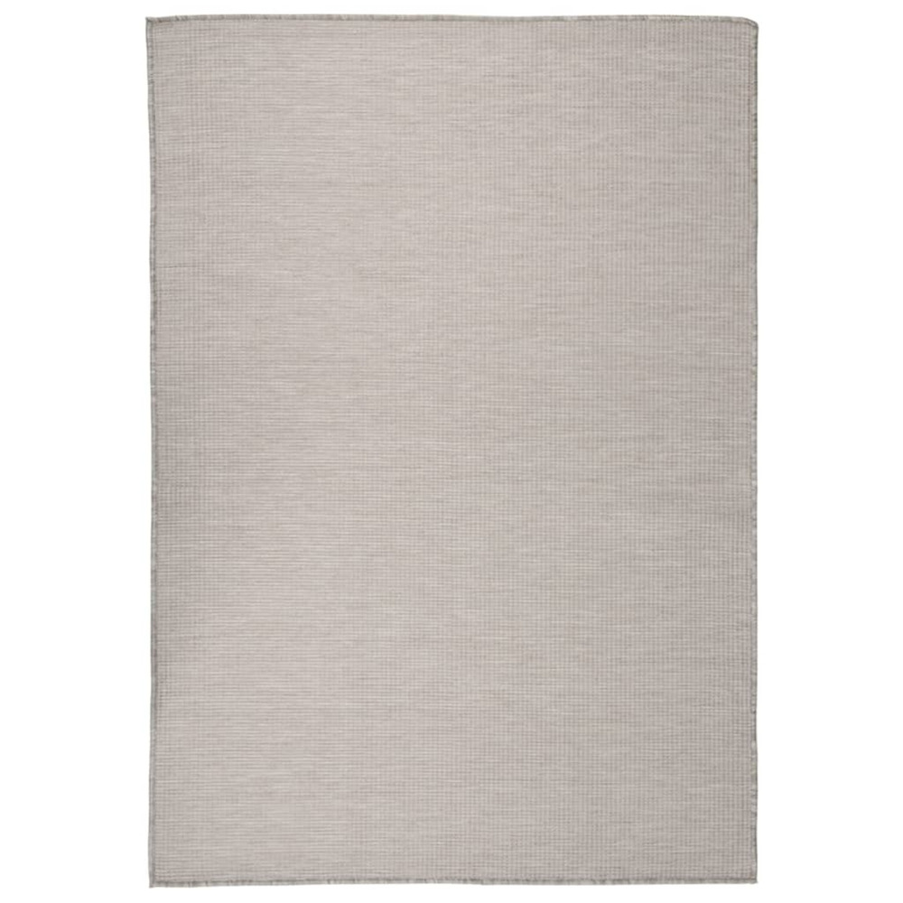 Tapis à tissage plat d'extérieur 140x200 cm gris clair