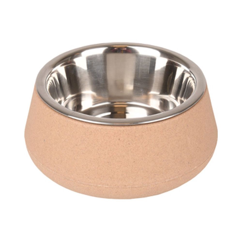 Gamelle avec écuelle en inox rimboé anti-dérapant couleur taupe - 950 ml