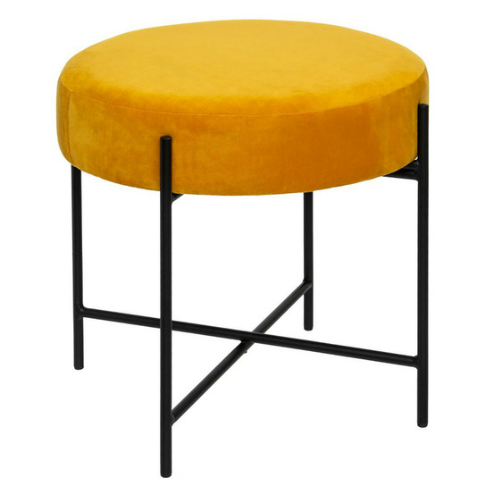 Tabouret velours cosy et polyvalent