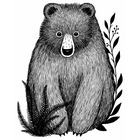 Sticker lilipinso ours des montagnes 43 x 55 cm