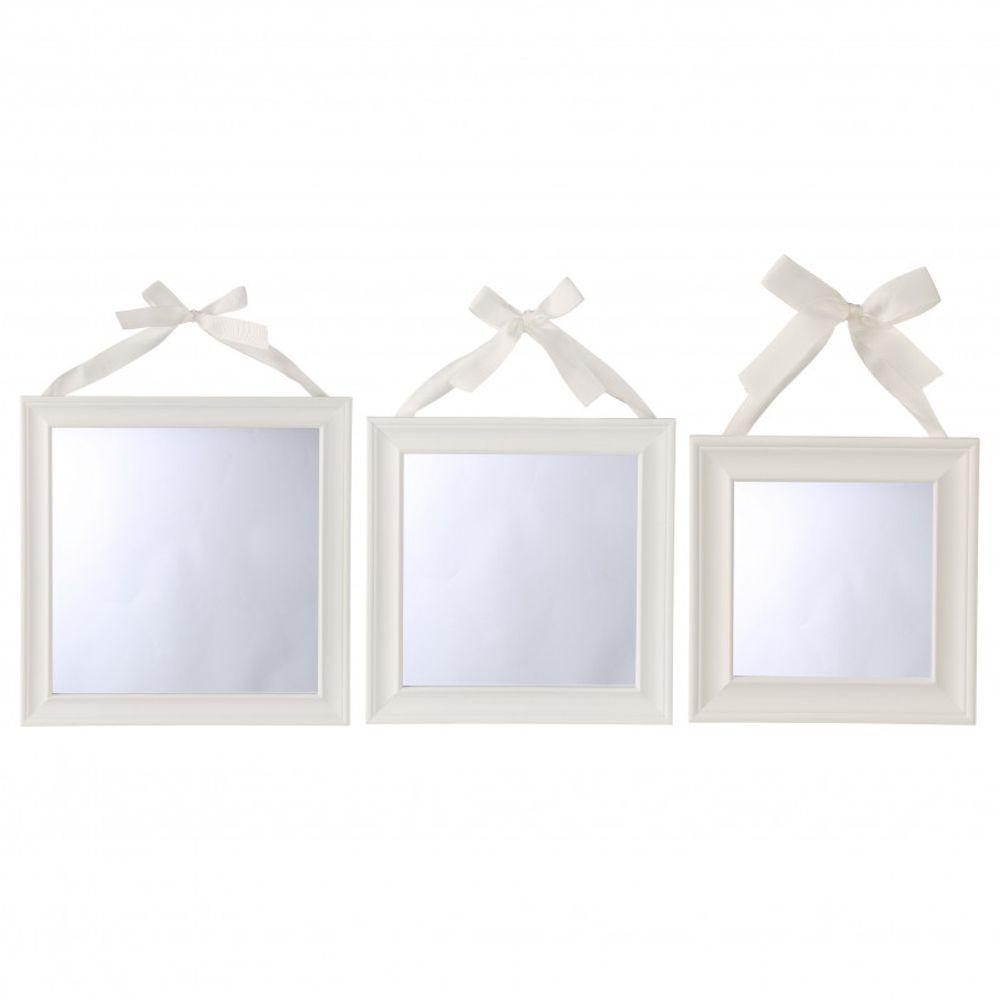Atmosphera - Lot De 3 Miroirs Ronds Avec Ruban Taupe - Décoration Bohème Romantique