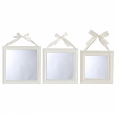 Lot de 3 miroirs "ruban" carrés atmosphera - blanc