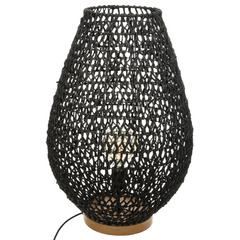 Lampe "etel", métal & papier hauteur 55 cm d'atmosphera - noir
