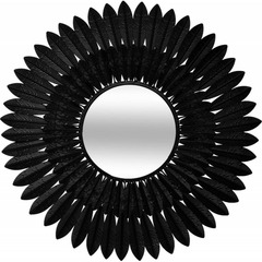 Miroir "mely" noir métal diamètre 63 cm atmosphera