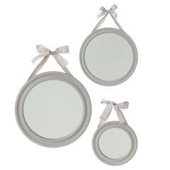 Lot de 3 miroirs "ruban" ronds atmosphera - gris