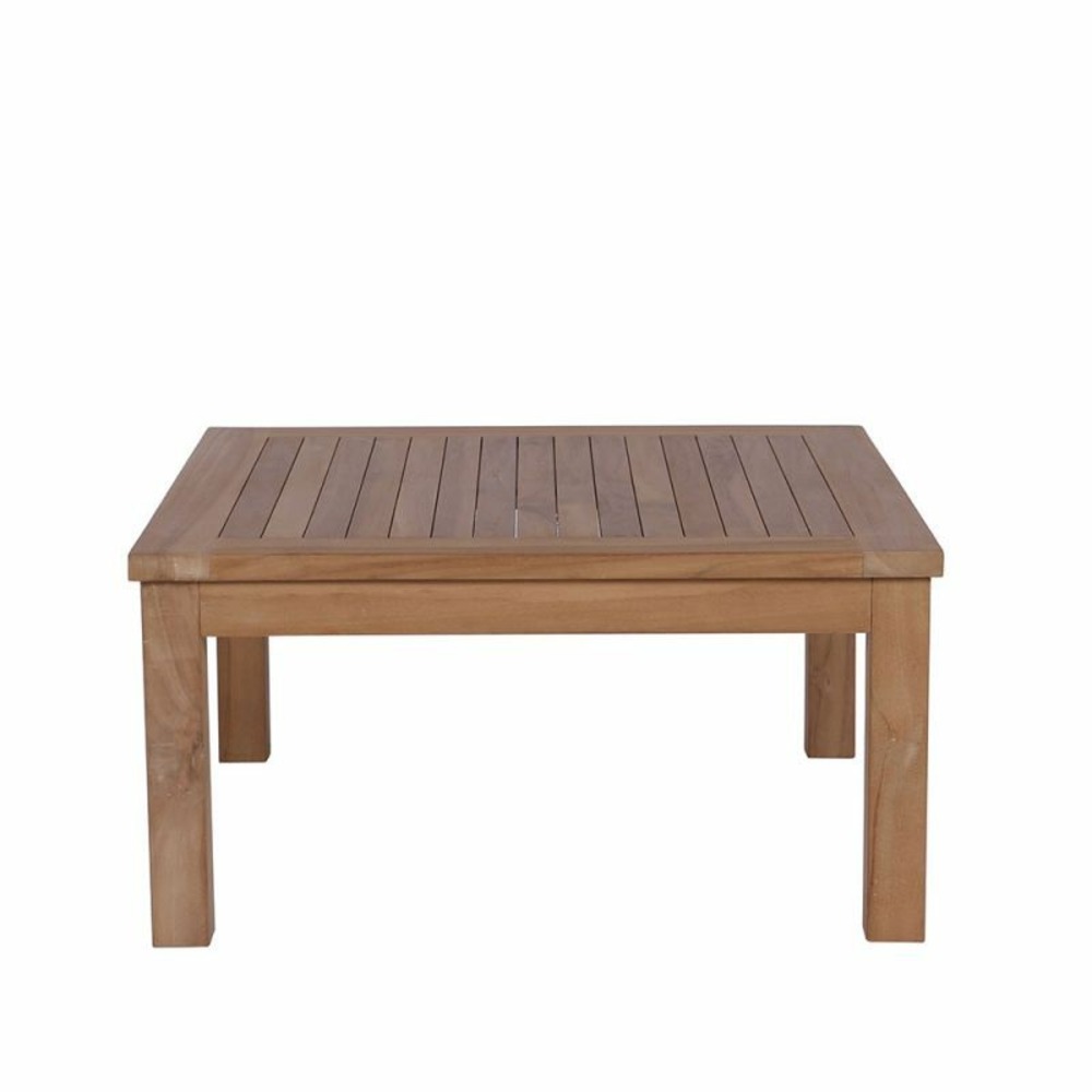 Table basse carrée en teck massif pour terrasse jardin ou extérieur 80 x 80cm