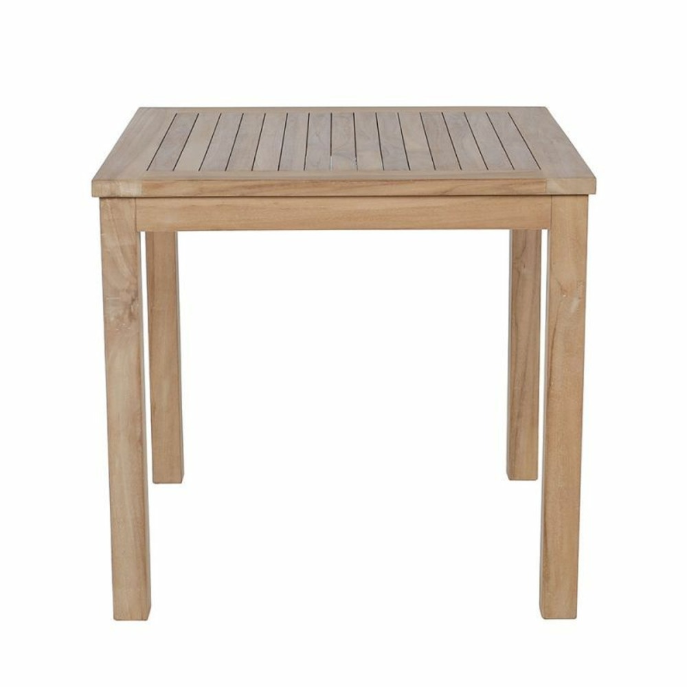Table de balcon ou terasse carrée en teck massif brut 80 x 80cm