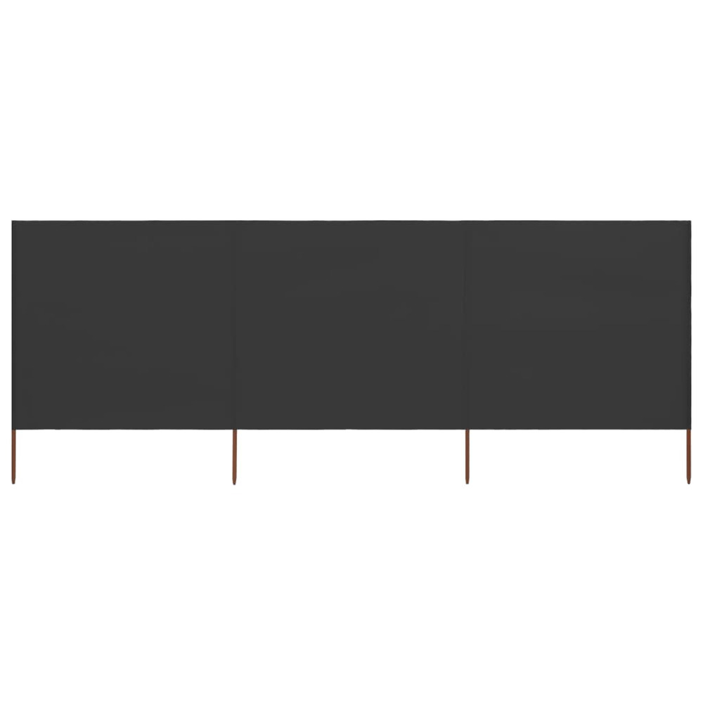 Paravent 3 panneaux tissu 400 x 160 cm anthracite