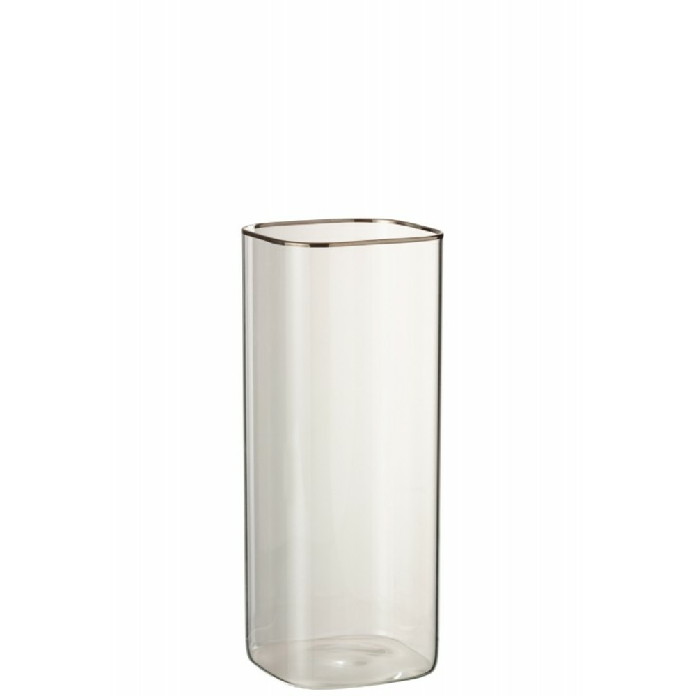 Vase tula verre transparent / argent 20 cm