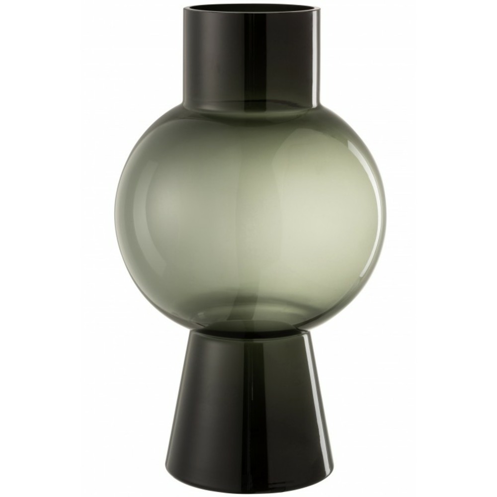 Vase boule noir en verre 27x27x46 cm