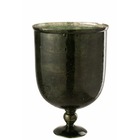 Vase sur pied en verre vert 31x31x45 cm