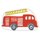 Kids - coussin coton blanc avec camion de pompiers 44x27cm kids