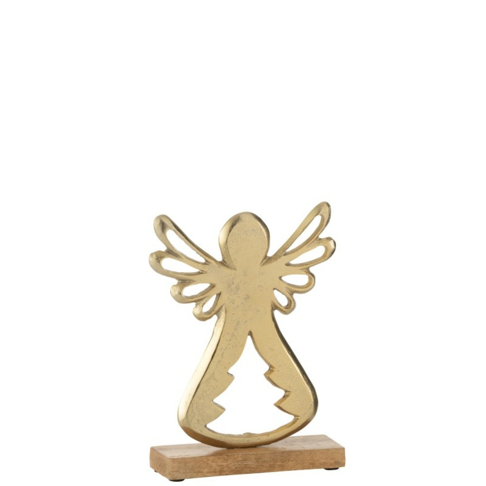 Ange décoratif en aluminium doré 16x5x22 cm