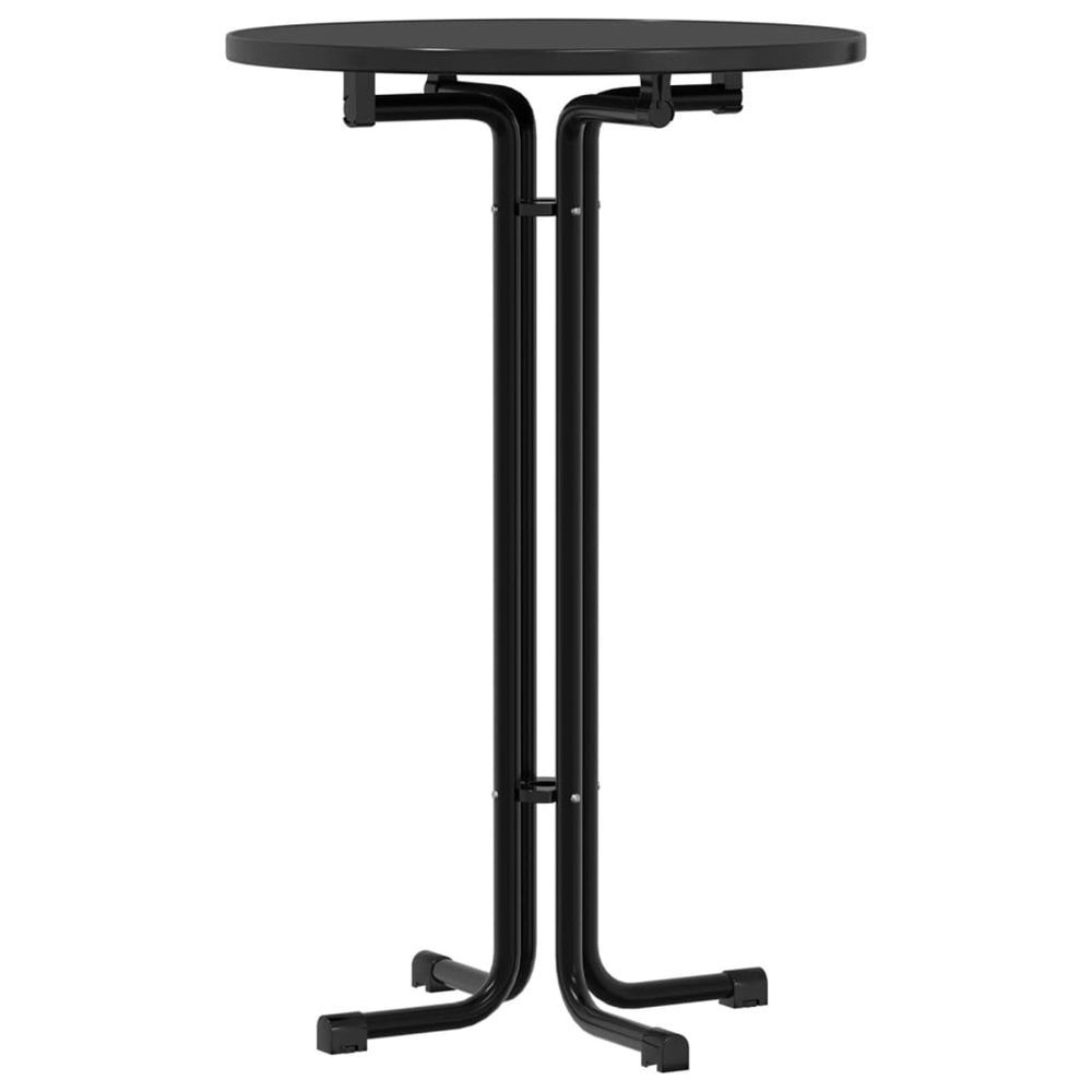 Table de bar noir ø70x110 cm bois d'ingénierie et acier