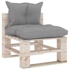 Canapé de milieu palette de jardin avec coussins bois de pin