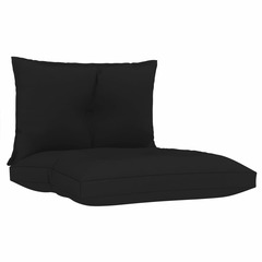 Coussins de canapé palette 2 pcs noir tissu