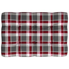 Coussin de canapé palette modèle à carreaux rouges 120x80x10 cm