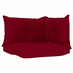 Coussins de canapé palette 3 pcs rouge bordeaux tissu