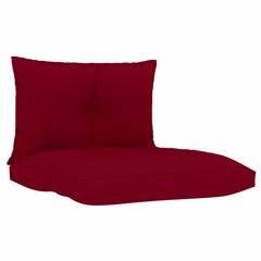 Coussins de canapé palette 2 pcs rouge bordeaux tissu