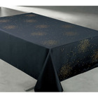 Nappe anti tache rectangulaire "ariane effet métal gold" 145 x 240 cm  - noir