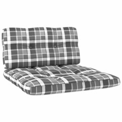 Coussins de canapé palette 2 pcs motif à carreaux gris