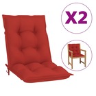 Coussins de chaise de jardin 2 pcs rouge 100x50x7 cm