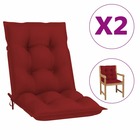 Coussins de chaise de jardin 2 pcs rouge bordeaux 100x50x7 cm